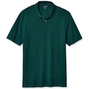 Amazon Essentials Men's Poloshirt van piqué-katoen met normale pasvorm (verkrijgbaar in grote en lange maten), Donkergroen, M