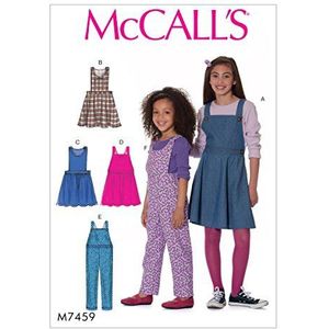 Mccall's Patterns 7459 CHJ, Kinderen/Meisjes Truien en Overalls, Maten 7-14, Weefsel, Multi-Colour, 152 x 213 cm