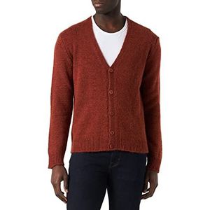 Sisley Mens L/S Cardigan 123RS600D Sweater, Burnt Orange 69P, XL