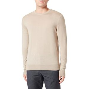 Hackett London Heren GMD Merino Silk Crew Pullover Sweater, Bruin (Taupe), XS