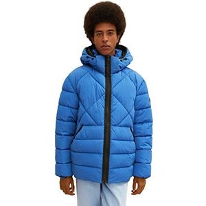 TOM TAILOR Uomini Puffer jas met capuchon 1032484, 19168 - Hockey Blue, M