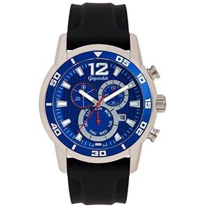 Gigandet Heren analoog ISA Swiss chronograaf kwartsuurwerk horloge met siliconen armband AVG14-01, blauw