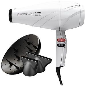 GA.MA Italy Professional, Pluma 5500 Oxy-Active, Professionele Haardroger met 2400 W Italiaanse AC Motor, Systeem C en Oxy-Active Technologieën voor glanzend, pluisvrij haar, Wit