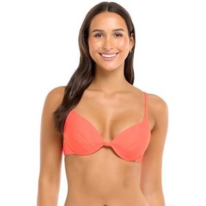 Body Glove Vrouwen Smoothies Greta Solid Molded Cup Push Up Onderdraad Bikini Top Badpak, Zonsondergang, M