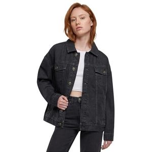 Urban Classics Dames Jas Dames Oversized 90's Denim Jacket zwart gewassen S, Black Washed., S