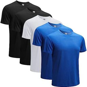 MeetHoo Sportshirt voor heren, loopshirt met korte mouwen, functioneel shirt, ademend, sneldrogend T-shirt