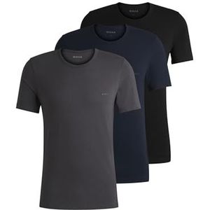 HUGO BOSS Classic T-shirts regular fit (3-pack) - heren T-shirts O-hals - blauw - navy - grijs