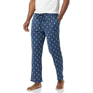 Amazon Essentials Gebreide pyjamabroek voor heren, marineblauwe ananas, medium