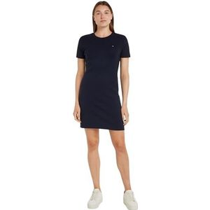 Tommy Hilfiger Damesjurk New Cody Slim Short Dress van katoen, blauw (Desert Sky), XL