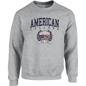 American College ronde hals sweatshirt grijs kinderen maat 16 jaar model AC6 100% katoen, Grijs, 16 ans