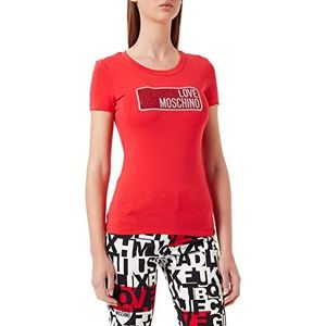 Love Moschino Dames Glittered Brand Print T-Shirt