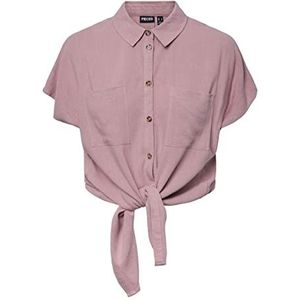 PIECES Pcvinsty Ss Tie Shirt Noos Blouse voor dames, Woorose, XL