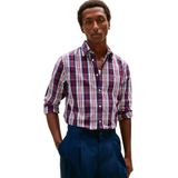 Tommy Hilfiger Heren Flex POPLIN Medium Geruit Shirt MW0MW41712 L/S Shirt, Blauw, XS, Blauw (Preppy Navy/Check), XS