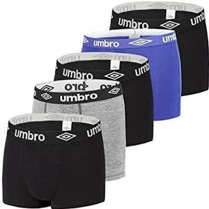 Umbro Boxershorts voor heren, 100% katoen, herenonderbroek, ademend, aangenaam (5 stuks), Meerkleurig, XL