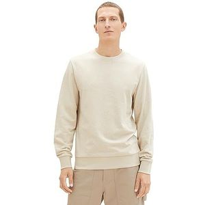TOM TAILOR Sweatshirt voor heren, 32453 - Beige Alfalfa Line Design, S