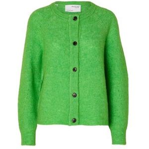 SELECTED FEMME Dames Slflulu Ls Knit Short Cardigan B Noos gebreide jas, Klassiek groen/detail: melange, L