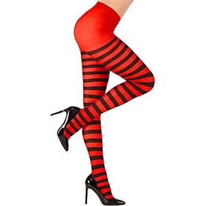 Widmann - Panty voor volwassenen, 70 DEN, rood/zwart gestreept, carnavalskostuums