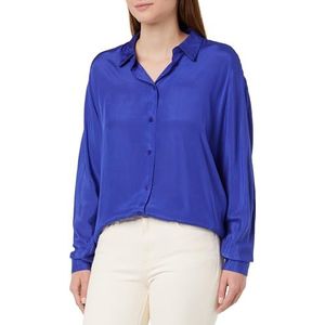 KAFFE Button Up lange mouwen voor dames relaxed fit spread kraag, Clematis Blue, 40