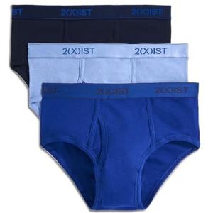 2(X) IST Heren Essential Katoen 3 Pack Fly Front Kort Ondergoed, Navy/Kobalt/Porselein, XL