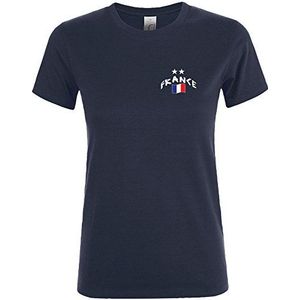 Supportershop France Champions 2 sterren T-shirt dames marineblauw