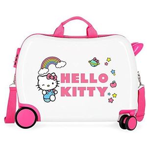 Hello Kitty You are schattige kinderkoffer, wit, 50 x 38 x 20 cm, stijf, ABS, zijdelingse cijfercombinatiesluiting 34 1,8 kg, 4 wielen, handbagage.