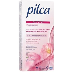 Pilca Koudewasstrips voor het gezicht, ontharingsstrips ook voor gevoelige plekken, per stuk verpakt (1 x 20 stuks)