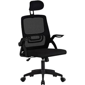 HOGAR24 ES Ergonomische bureaustoel, gamingstoel met lendensteun, bureaustoel, verstelbare hoofdsteunen en armleuningen, comfortabele bureaustoel met wielen, kleur: zwart.