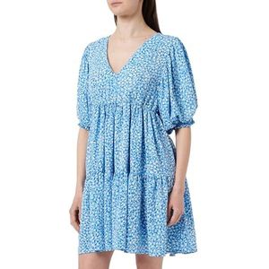 EYOTA Zomerjurk voor dames, blauw-wit, S