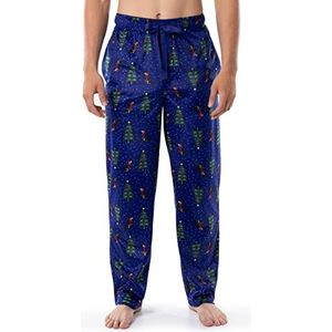 Varsity Heren Lite Touch slaapbroek van fleece pyjamabroek, blauw/kerstbomen, XX-Large, blauw/kerstbomen, XXL