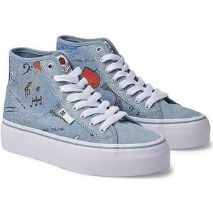 DC Shoes Manual Hi Platform Sneakers voor dames, Heather Dark Denim, 42,5 EU, Heather Dark Denim, 42.5 EU