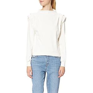 NA-KD Sweatshirt voor dames met plooitjes, off-white, L