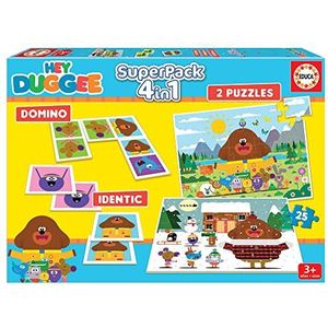 Educa - Hey Duggee Superpack, incl. Domino, Identic en 2 puzzels, dozen vol plezier en onderwijs, bordspel voor kinderen vanaf 3 jaar, meerdere speelmogelijkheden (19395)