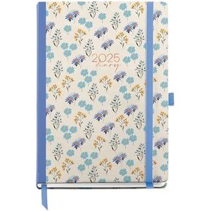 Miquelrius Daisies Daisies Kalender 2025, jaarplanner, 155 x 213 mm, dagansie, omslag van gelamineerd karton, spiraalbinding, rubberen bandsluiting, papier 80 g/m², Catalaans, Engels en Portugees