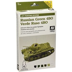 Vallejo Model Color Armour Kleur Set - AFV Russisch Groen, 8 ml (Pack van 6)