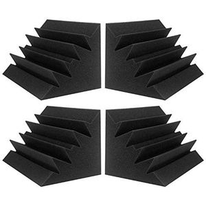 JBER 4-pack akoestische schuimbas val studio schuim 30 cm x 17,8 cm x 17,8 cm geluiddichte bekleding wandpanelen hoekblok afwerking voor studio's thuis en theater