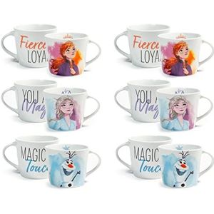 Home Disney Frozen Jumbo-Tassen, aus Porzellan, 400 cc, Tassen, Frühstück, Prinzessin, Anna, Elsa
