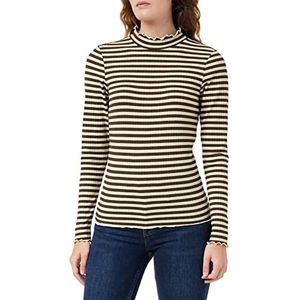 JdY Women's JDYFRANSISKA L/S Stripe TOP JRS NOOS shirt met lange mouwen, Chocolate Brown/Stripes: sandshell, L, Chocolate Brown/Stripes: sandshell, L