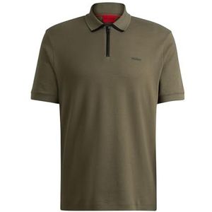 HUGO Dalomino poloshirt voor heren van katoen-piqué met contrasterende logo, Beige, L