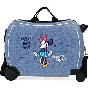 Disney Minnie Make it Rain Bows, kinderkoffer, blauw, 50 x 38 x 20 cm, hard plastic, zijdelingse combinatiesluiting, 34 l, 1,8 kg, 4 wielen, handbagage