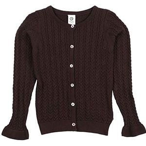 Müsli by Green Cotton Girl's Knit Frill Cardigan Sweater, Coffee, 116