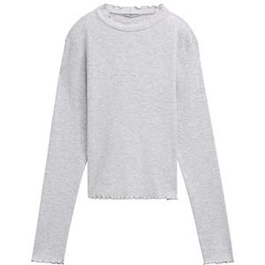 TOM TAILOR Cropped Longsleeve voor meisjes, 15398 - Light Stone Grey Melange, 176
