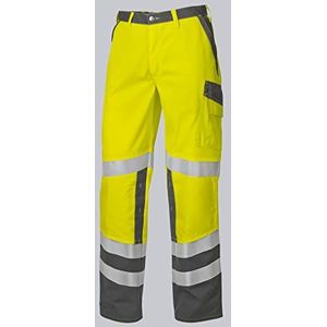 BP 2010-845-8653-54l Werkbroek, met elastisch rugdeel, 270,00 g/m² stofmix, waarschuwingsgeel/donkergrijs, 54 l