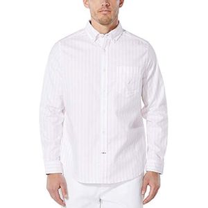 Nautica Herenshirt met lange mouwen en button-down-kraag, Rosé, L