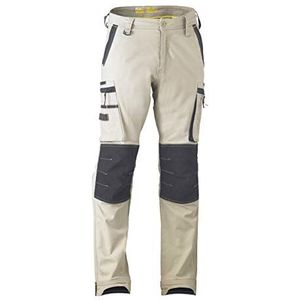 Bisley Workwear UKBPC6333_BSTN Flex & Move Cargo broek Stretch Utility Zip met kniezakken-steen, 32R