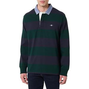 GANT REG Chambray Stripe Heavy Rugger, groen, L