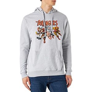 Marvel Vintage Avengers hoodie sweatshirt met capuchon voor heren, Grijs Marl, XL