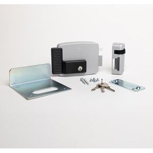 CISA - Elektrisch slot voor bevestiging 111721801N7 - elektrisch slot CISA van gelakt staal met interne sleutel - slot voor buitenpoort ingang 80 verstelbaar - rechterhand