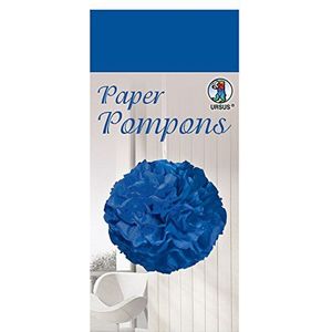 Ursus 27010035 papieren pompons californiablau, zijdepapier 20 g/m², ca. 50 x 70 cm, 10 vellen in één kleur, inclusief knutselhandleiding, ideale decoratie voor elk feest