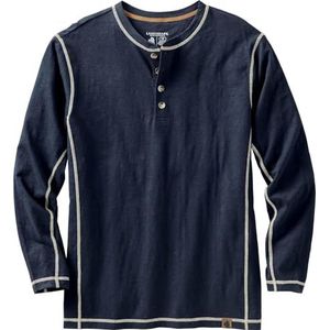 Legendary Whitetails Men's Maverick Slub Henley Shirt, Navy, Small