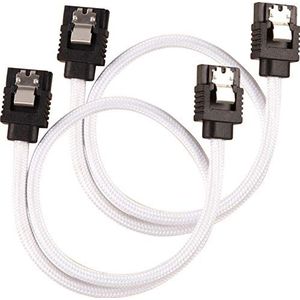 Corsair Hoogwaardige ommantelde SATA-kabel 30 cm (witte kleur)